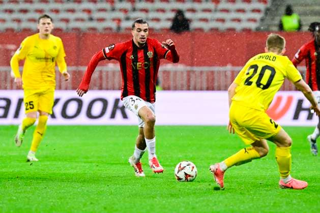 FOOTBALL : OGC Nice VS FK Bodo Glimt - UEFA Europa League - 30 01 2025 L OGC Nice recoit le FK Bodo Glimt Ã l Allianz Riviera dans le cadre de la huiteme journÃ e d UEFA Europa League. Fares Bousnina (OGCN) NiceFrance  Copyright: xWilliamxCannarellax