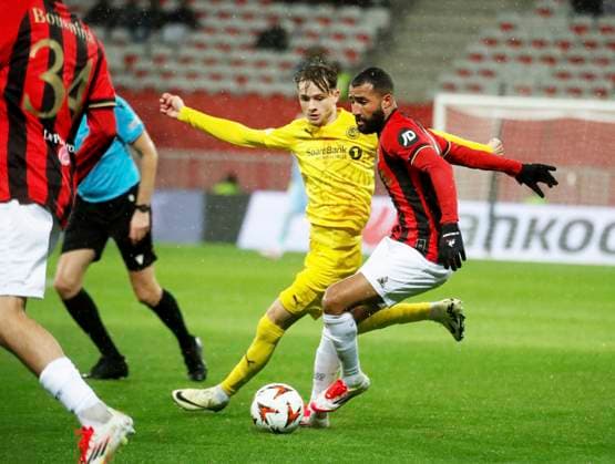 Foot Ligue europa Nice Bodo Glimt PHOTOPQR NICE MATIN Dylan Meiffret ; Nice ; 30 01 2025 ; Match de Ligue Europa de football, l OGC Nice affronte le FK BODO GLIMT a domicile au stade Allianz Riviera. ICI : 2 - Ali Abdi UEFA Europa League football match between Nice and FK Bodoe Glimt on January 30, 2025. Nice France  Copyright: xPHOTOPQR NICExMATIN MAXPPPxDylanxMeiffretx 20250130NIM2705 20250130NIM2705