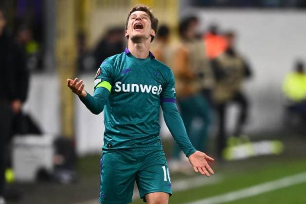 RSC Anderlecht v Hoffenheim - UEFA Europa League ANDERLECHT, BELGIUM - JANUARY 30 : Verschaeren Yari midfielder of RSC Anderlecht screams out his frustration during the UEFA Europa League 2024 25 League Phase MD8 match between RSC Anderlecht and Hoffenheim on January 30, 2025 in Anderlecht, Belgium, 30 01 2025 Anderlecht Belgium  Copyright: xGvgx