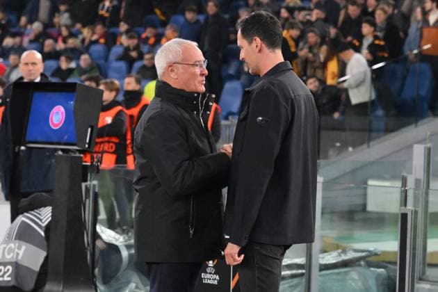 30th January 2025, Stadio Olimpico, Rome, Italy; UEFA Europa League Football; Roma versus Eintracht Frankfurt; Claudio Ranieri head coach of AS Roma and Dino Toppmoller head coach of Eintracht Frankfurt  ActionPlus12745470 AllShotLive