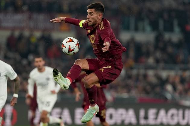 Lorenzo Pellegrini of AS Roma during the Europa League football match between AS Roma and Eintracht Frankfurtat Olimpico stadium in Rome (Italy), January 30, 2025. AntoniettaxBaldassarre