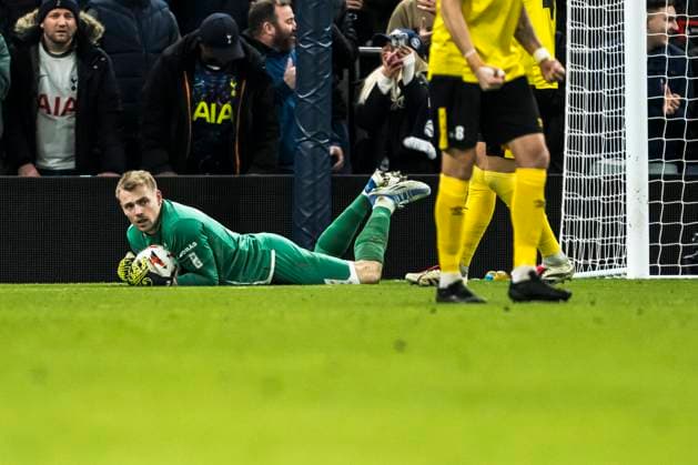 250130 Goalkeeper Isak Pettersson of Elfsborg during the UEFA Europa League football match between Tottenham Hotspur and Elfsborg on January 30, 2025 in London. Photo: Emma Wallskog BILDBYRAN COP 320 EW0477 fotboll football soccer fotball uefa europa league europa league tottenham hotspur elfsborg bbeng bbauto  Copyright: EMMAxWALLSKOG BB250130EW090