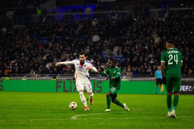 FOOTBALL : Olympique Lyonnais vs Ludogorets Razgrads - Europaligue - Groupama Stadium - Decines-Charpieu - 30 01 2025 Rayan Cherki (18 Olympique Lyonnais) lors du match Olympique Lyonnais vs Ludogorests, UEFA Europa League, Groupama Stadium Ã Lyon, France LyonFrance  Copyright: xPaulinexFIGUETx xPSnewZx