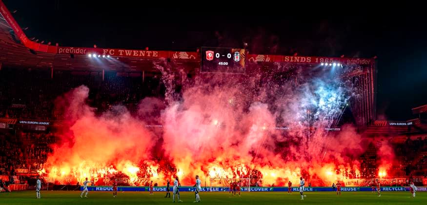 Atmosphere in the stadium during the match Twente Besiktas at the Grolsch Veste for the UEFA Europa League League phase Matchday 8 season 2024 2025 in ENSCHEDE, Netherlands on 30 january 2025, photo by Marcel van Dorst EYE4images Defodi 746 212198 Defodi-746
