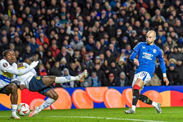 Rangers v Royale Union Saint-Gilloise UEFA Europa League Vaclav Cerny of Rangers scores their sides second goal of the match during the UEFA Europa League match at Ibrox Stadium, Glasgow UK Newspapers OUT Copyright: xJamiexJohnstonx FIL-21353-0052
