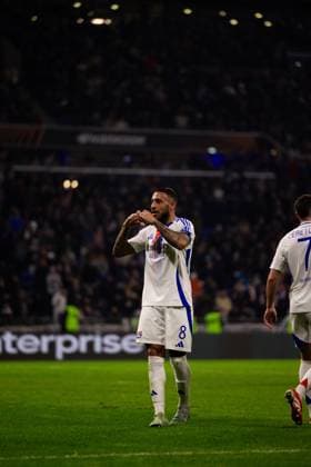 FOOTBALL : Olympique Lyonnais vs Ludogorets Razgrads - Europaligue - Groupama Stadium - Decines-Charpieu - 30 01 2025 Corentin Tolisso (8 Olympique Lyonnais) celebre son but lors du match Olympique Lyonnais vs Ludogorests, UEFA Europa League, Groupama Stadium Ã Lyon, France LyonFrance  Copyright: xPaulinexFIGUETx xPSnewZx