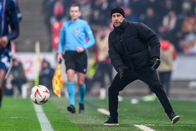250130 Head coach Henrik Rydström of Malmö FF during the UEFA Europa League football match between Slavia Prag and Malmö FF on January 30, 2025 in Prague Photo Mathilda Ahlberg BILDBYRAN kod MA MA0779 fotboll football soccer fotball uefa europa league europa league slavia prag malmö ff bbeng  Copyright: MATHILDAxAHLBERG BB250130MA093