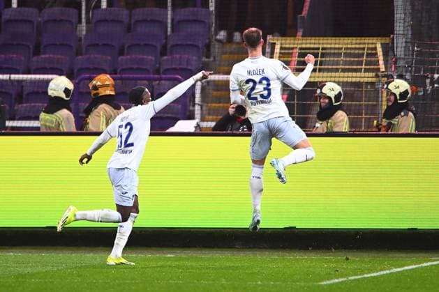 RSC Anderlecht v Hoffenheim - UEFA Europa League ANDERLECHT, BELGIUM - JANUARY 30 : Adam Hlozek of Hoffenheim celebrates scoring a goal during the UEFA Europa League 2024 25 League Phase MD8 match between RSC Anderlecht and Hoffenheim on January 30, 2025 in Anderlecht, Belgium, 30 01 2025 Anderlecht Belgium  Copyright: xGvgx