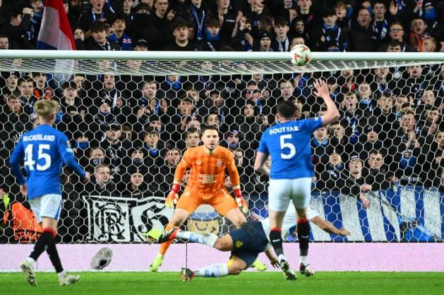 Rangers FC v Royale Union Saint-Gilloise - UEFA Europa League GLASGOW, SCOTLAND - JANUARY 30 : Mac Allister Kevin defender of Royale Union Saint-Gilloise scoring a goal during the UEFA Europa League 2024 25 League Phase MD8 match between Rangers FC and Royale Union Saint-Gilloise on January 30, 2025 in Glasgow, Scotland, 30 01 2025 Glasgow Scotland  Copyright: xVincentxKalutx