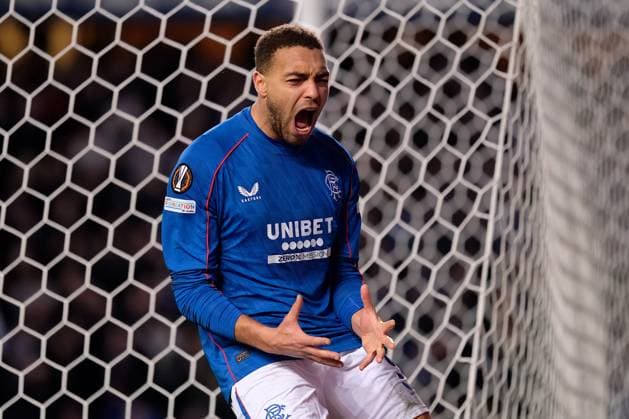 UK: Rangers v Union Saint-Gilloise, UEFA Europa League at Ibrox Stadium, Glasgow, Scotland on 30 January 2025: Pictured: Cyriel Dessers (Rangers) screams after missing a chance Glasgow Ibrox Stadium Scotland Copyright: xAlexxToddx