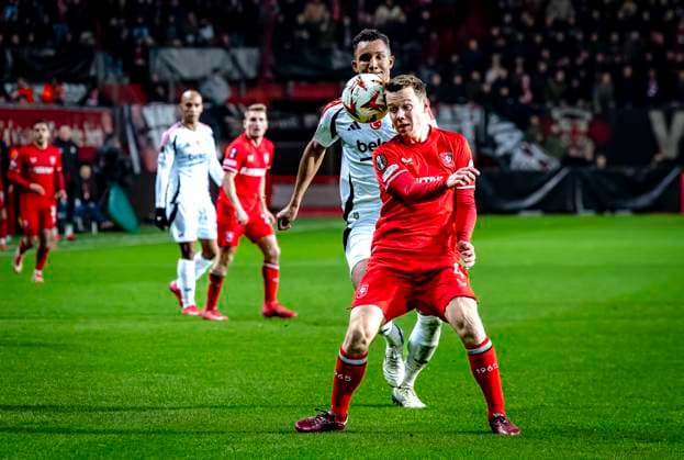 FC Twente midfielder Mathias Kjolo during the match Twente - Besiktas at the Grolsch Veste for the UEFA Europa League - League phase - Matchday 8 season 2024-2025 in ENSCHEDE, Netherlands on 30 january 2025, (photo by Marcel van Dorst EYE4images Defodi-746_212262 Defodi-746
