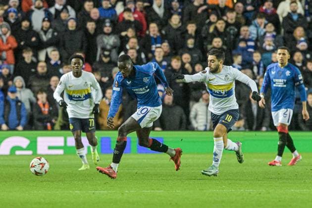 Rangers v Royale Union Saint-Gilloise UEFA Europa League Mohammed Diomande of Rangers on the ball during the UEFA Europa League match at Ibrox Stadium, Glasgow UK Newspapers OUT Copyright: xJamiexJohnstonx FIL-21353-0065