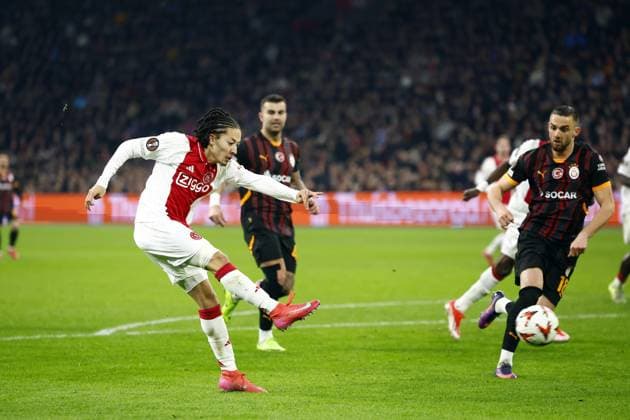 AMSTERDAM - Kian Fitz-Jim of Ajax scores the 2-0 during the UEFA Europa League match between AFC Ajax and Galatasaray at the Johan Cruijff ArenA on Jan. 30, 2025 in Amsterdam, Netherlands. ANP SEM VAN DER WAL UEFA Europa League 2024 25 League Phase MD8 2024 25 xVIxANPxSportx xxANPxIVx 518742219 originalFilename: 518742219.jpg