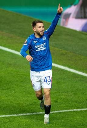 Nicolas Raskin of Rangers celebrates scoring his sides first goal during the UEFA Europa League league phase match at Ibrox Stadium, Glasgow. Rangers v Union Saint-Gilloise, Europa League, Football, Ibrox Stadium, Glasgow, Scotland, UK - 30 Jan 2025 EDITORIAL USE ONLY No use with unauthorised audio, video, data, fixture lists, club league logos or live services. Online in-match use limited to 120 images, no video emulation. No use in betting, games or single club league player publications. Copyright: xRangersxFC Shutterstockx 15126400j
