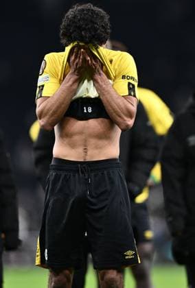 LONDON, ENGLAND - JANUARY 30: Ahmed Qasem of IF Elfsborg dejected during the UEFA Europa League 2024 25 League Phase MD8 match between Tottenham Hotspur and IF Elfsborg at Tottenham Hotspur Stadium on January 30, 2025 in London, England. Photo by Sebastian Frej Tottenham Hotspur v IF Elfsborg - UEFA Europa League 2024 25 League Phase MD8 Copyright: xSebastianxFrejx