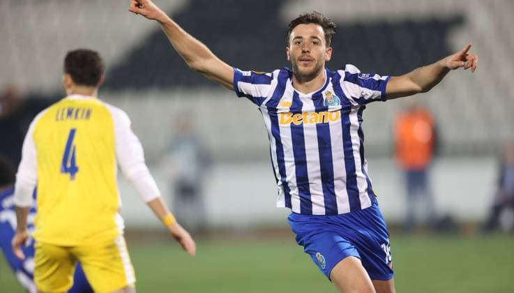 30.01.2025 Belgrade(Serbia) FC Maccabi Tel Aviv- FC Porto Uefa Europa League men s football Nico Gonzalez FC Porto celebrate scored goal :