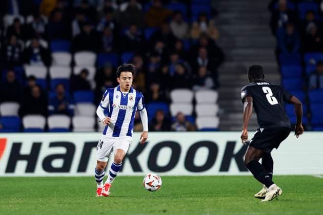 Takefusa Kubo (Sociedad), JANUARY 30, 2025 - Football Soccer : UEFA Europa League match between Real Sociedad 2-0 PAOK Thessaloniki at Reale Arena in San Sebastian, Spain. Noxthirdxpartyxsales  (280124398)