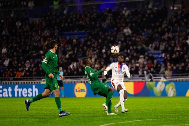 FOOTBALL : Olympique Lyonnais vs Ludogorets Razgrads - Europaligue - Groupama Stadium - Decines-Charpieu - 30 01 2025 Ernest Nuamah (37 Olympique Lyonnais) lors du match Olympique Lyonnais vs Ludogorests, UEFA Europa League, Groupama Stadium Ã Lyon, France LyonFrance  Copyright: xPaulinexFIGUETx xPSnewZx