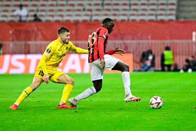 FOOTBALL : OGC Nice VS FK Bodo Glimt - UEFA Europa League - 30 01 2025 L OGC Nice recoit le FK Bodo Glimt Ã l Allianz Riviera dans le cadre de la huiteme journÃ e d UEFA Europa League. Antoine Mendy (OGCN) NiceFrance  Copyright: xWilliamxCannarellax