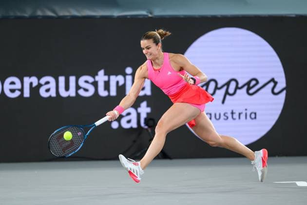 TENNIS - WTA, Tennis Damen Upper Austria Ladies Linz LINZ,AUSTRIA,31.JAN.25 - TENNIS - WTA Tour, Upper Austria Ladies Linz. Image shows Maria Sakkari (GRE).  GEPAxpictures xChristianxMoser