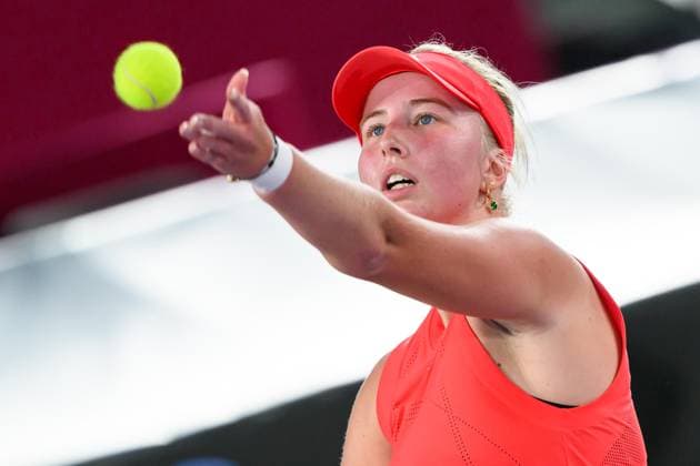 TENNIS - WTA, Tennis Damen Upper Austria Ladies Linz LINZ,AUSTRIA,31.JAN.25 - TENNIS - WTA Tour, Upper Austria Ladies Linz. Image shows Clara Tauson (DEN).  GEPAxpictures xChristianxMoser