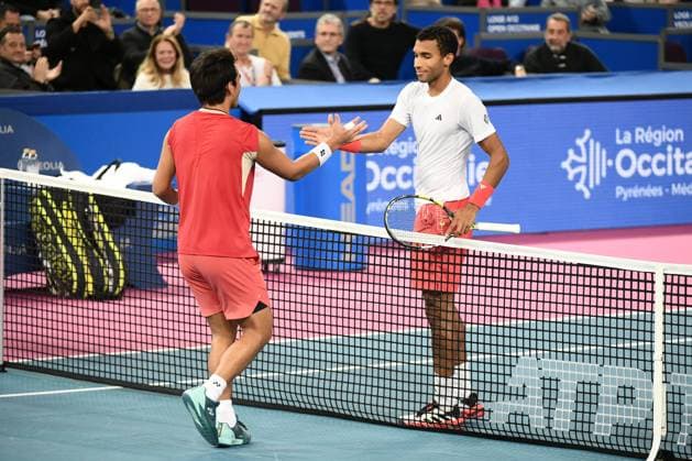 TENNIS : Open Sud de France ATP, Tennis Herren 250 - 31 01 2025 MONTPELLIER, FRANCE - 31 JANVIER : Victoire de 2 Felix AUGER-ALIASSIME (CAN) lors des quarts de finale du tournoi Open Sud de France ATP 250 contre 8 Yunchaokete BU (CHN) a Montpellier le 31 janvier 2025. France  Copyright: xValentinaxClaretx