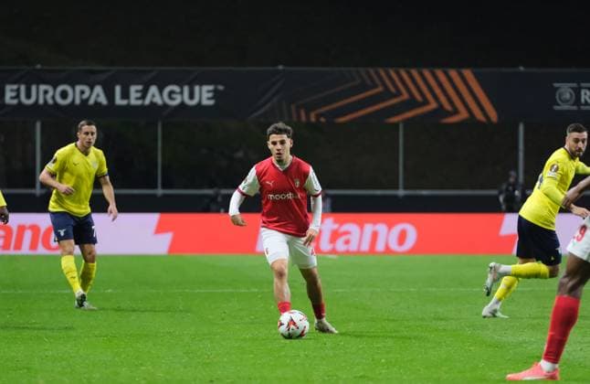 UEFA Europa League 2024 25 - SC Braga - Lazio Ismael Gharbi of SC Braga during UEFA Europa League 2024 25 match between SC Braga and SS Lazio at Estadio Municipal de Braga 30, January 2025. Final Score SC Braga 1 - 0 SS Lazio, Braga, Portugal Braga Estadio Municipal Braga Braga Portugal Copyright: xRuixGomesx