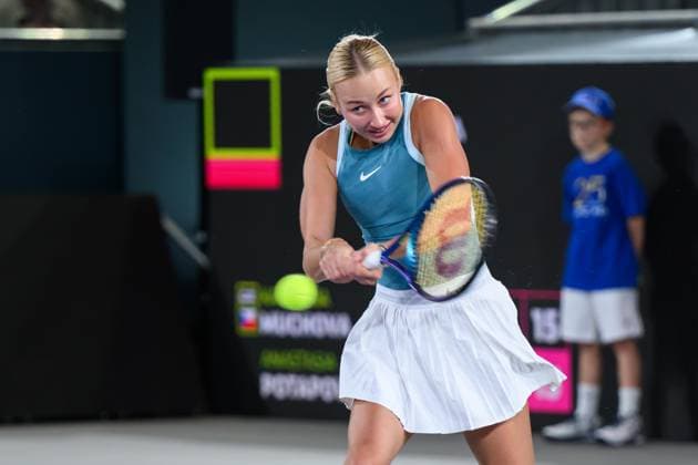 TENNIS - WTA, Tennis Damen Upper Austria Ladies Linz LINZ,AUSTRIA,31.JAN.25 - TENNIS - WTA Tour, Upper Austria Ladies Linz. Image shows Anastasia Potapova (RUS).  GEPAxpictures xChristianxMoser