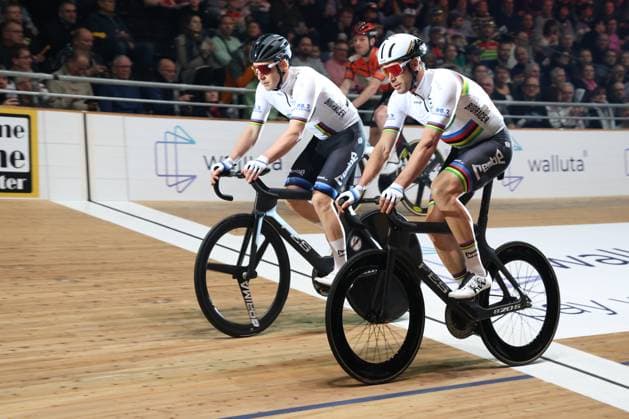 DEU, Sixdays Weekend 2025, 31 01 2025, Velodrom, Berlin, DEU, Sixdays Weekend 2025, Start in picture Roger Kluge GER, Theo Reinhardt GER, , Photo Juergen Engler nordphoto GmbH nordphotoxGmbHx xEngler nph00076
