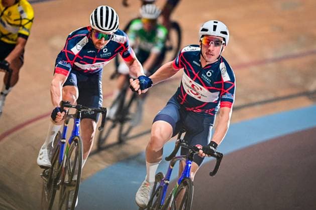 Elia Viviani, Michele SCARTEZZINI Sixdays Berlin 2025 Elia Viviani, Michele SCARTEZZINI 1 day Sixdays Berlin 2025 Berlin six-day race on January 31, 2025 at the Velodrom Berlin