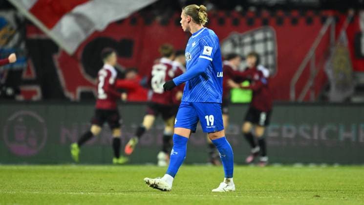 31 01 2025 Soccer Season 2024 2025 2 Soccer Bundesliga 20 Matchday 1 FC Nürnberg FCN Club SV Darmstadt 98 SVD Lilien Sportfoto Zink xwoxzix DFL regulations prohibit any use of photographs as image sequences and or quasi video only for editorial use Fynn Luca Lakenmacher 19, SV Darmstadt 98 D98 SV98 disappointed disappointment