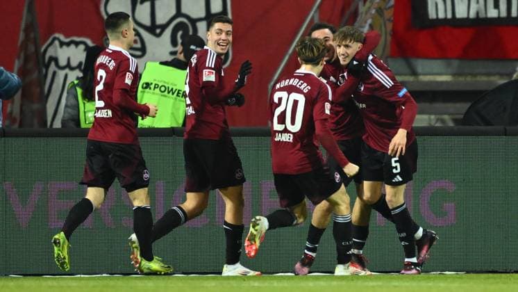 31 01 2025 Soccer Season 2024 2025 2 Soccer Bundesliga 20 Matchday 1 FC Nürnberg FCN Club SV Darmstadt 98 SVD Lilien Sportfoto Zink xwoxzix DFL regulations prohibit any use of photographs as image sequences and or quasi video only for editorial use Torjubel Jubel nach Treffer Tor Torschuß zum 1 0 durch Tim Drexler 5, 1 FC Nürnberg FCN