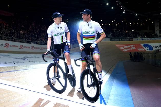 DEU, Sixdays Weekend 2025, 31 01 2025, Velodrom, Berlin, DEU, Sixdays Weekend 2025, in the picture Roger Kluge GER and Theo Reinhardt GER Photo Juergen Engler nordphoto GmbH nordphotoxGmbHx xEngler nph00076