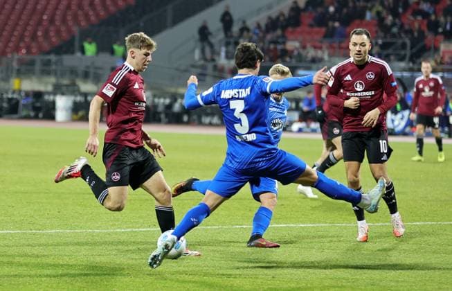 31 01 2025 Soccer Season 2024 2025 2 Soccer Bundesliga 20 Matchday 1 FC Nürnberg FCN Club SV Darmstadt 98 SVD Lilien Sportfoto Zink DaMa xdaxmax DFL regulations prohibit any use of photographs as image sequences and or quasi video only for editorial use Finn Jeltsch 4, 1 FC Nürnberg FCN Guille Bueno 3, SV Darmstadt 98 D98 SV98