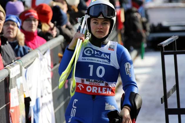 Willingen, Deutschland 31.Januar - 02. Februar 2025: Viessmann FIS Skisprung Weltcup der Damen und Herren - Willingen - 2025 Im Bild: Paige Jones (USA) Mühlenkopfschanze Hessen *** Willingen, Germany 31 January 02 February 2025 Viessmann FIS Ski Jumping World Cup Womens and Mens Willingen 2025 In the picture Paige Jones USA Mühlenkopfschanze Hessen Copyright: xFotostandx xHorstxBernhardtx