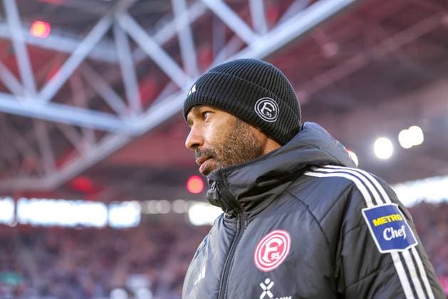 01 02 2025, Football, Fortuna Düsseldorf SSV Ulm 1846, 2 Fußball Bundesliga, 20 Matchday, Merkur Spiel Arena, Season 2024 2025 Head coach Daniel Thioune Coach Fortuna Düsseldorf DFB regulations prohibit any use of photographs as image sequences and or quasi video Nordrhein Westfalen Germany