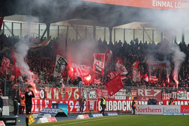 Braunschweig vs Cologne, 2 BL Braunschweig, 01 02 2025, FOOTBALL Eintracht Braunschweig vs 1 FC Köln, 2 BL, Season 2024 25 FC Köln Fanblock Braunschweig