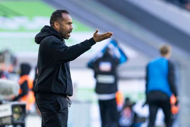 2 Fussball Bundesliga Fortuna Düsseldorf SSV Ulm 1846 Fussball, 01 02 2024 Daniel Thioune Fortuna Düsseldorf, head coach gesticulates 2 Fussball Bundesliga, Fortuna Düsseldorf SSV Ulm 1846 Fussball, 20 Spieltag, am 01 02 2024, Merkur Spiel Arena, Düsseldorf DFL regulations prohibit any use of photographs as image sequences and or quasi video Copyright: xBEAUTIFULxSPORTS Meuselx