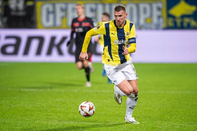 FC Midtjylland v Fenerbahce, UEFA Europa League, Herning, Denmark Herning, Denmark. 30th, January 2025. Edin Dzeko (9) of Fenerbahce seen during the UEFA Europa League match between FC Midtjylland and Fenerbahce at MCH Arena in Herning. Denmark, Herning  Copyright: xGonzalesxPhoto MortenxKjaerx