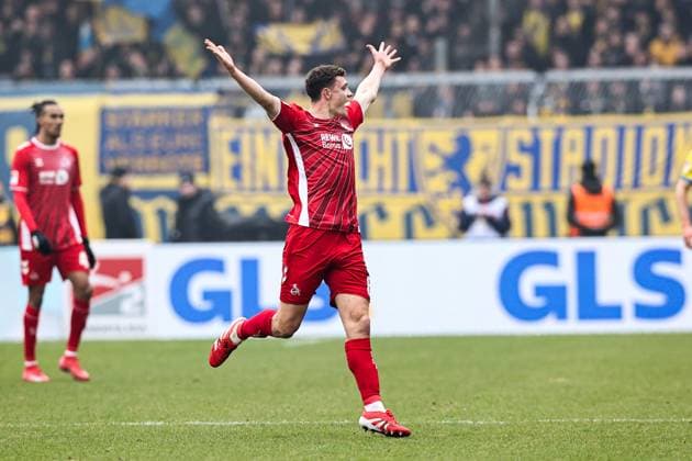 Eric Martel 1 FC Köln,6 2 Soccer Bundesliga Season 2024 2025 Eintracht Braunschweig vs 1 FC Köln at Eintracht Stadion in Braunschweig Action,Soccer,Man,Men,Germany,01 02 2025