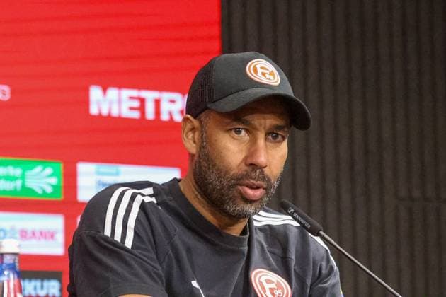 01 02 2025, xfanx, Soccer 2 Bundesliga, Fortuna Duesseldorf SSV Ulm 1846 v l Head coach Daniel Thioune Fortuna Duesseldorf at the press conference after the match against SSV Ulm 1846 DFL DFB REGULATIONS PROHIBIT ANY USE OF PHOTOGRAPHS as IMAGE SEQUENCES and or QUASI VIDEO Duesseldorf mfan