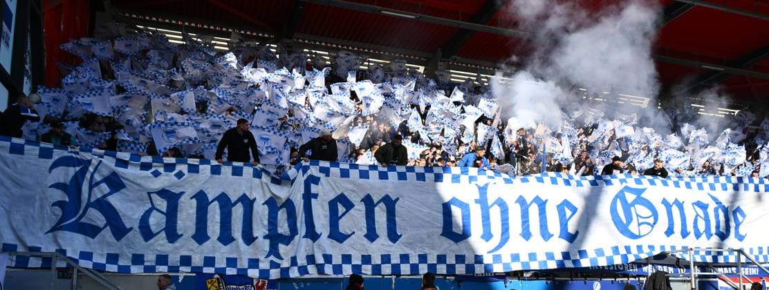 01 02 2025 Soccer Season 2024 2025 2 Soccer Bundesliga 20 Matchday SSV Jahn Regensburg Hertha BSC Berlin Sportfoto Zink xwoxzix DFL regulations prohibit any use of photographs as image sequences and or quasi video only for editorial use Banner Banner Hertha Fans Fanblock