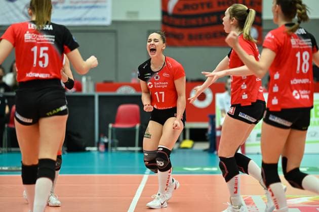 Volleyball, Women, 1st BL, Dresdner SC - Schwarz-Weiß Erfurt