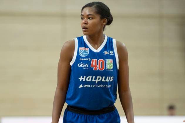 Halle, Germany 01 February 2025 Toyota DBBL 2024 2025 Syntainics MBC vs Saarlouis Royals In the picture Krystal Freeman Halle SWH arena Sachsen Anhalt Copyright: xFotostandx xxBallaschx