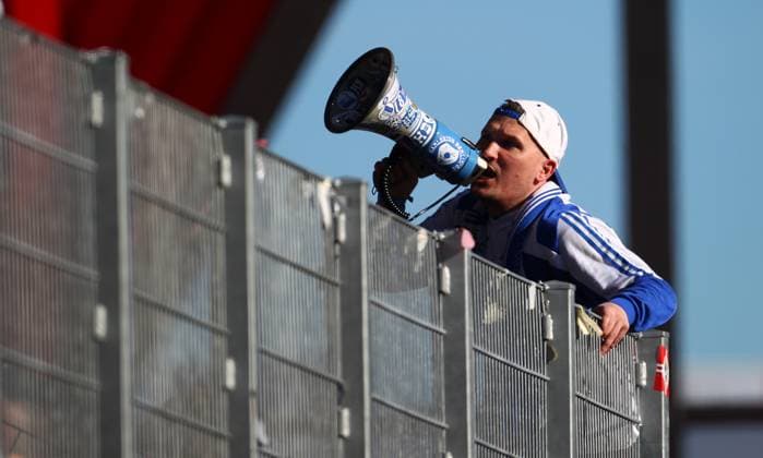 Fans , 2.Bundesliga , Jahn Regensburg-Hertha Berlin , Fußball , in den Jahnstadion , Regensburg , Bayern , Deutschland . Februar 01, 2025 . Photo by: Ipa Photo Pressefoto DENL Copyright: xx