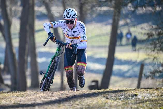 2025 UCI Cyclo-Cross WC - Men Junior LIEVIN, FRANCE - FEBRUARY 02 : Noval Suarez Benjamin (ESP) in action during the 2025 UCI Cyclo-Cross World Championships for Men Junior on February 02, 2025 in Lievin, France, 02 02 2025 Lievin France  Copyright: xNicoxVereeckenx