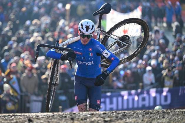 2025 UCI Cyclo-Cross WC - Men Junior LIEVIN, FRANCE - FEBRUARY 02 : Grigolini Filippo (ITA) in action during the 2025 UCI Cyclo-Cross World Championships for Men Junior on February 02, 2025 in Lievin, France, 02 02 2025 Lievin France  Copyright: xNicoxVereeckenx