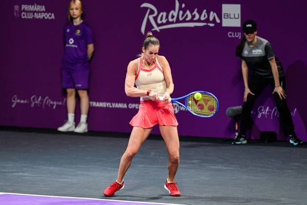 Transylvania Open - WTA, Tennis Damen 250 Tournament Anna Bondar competes during the first qualifiers day of the Transylvania Open 2025, a WTA250 Tournament, at BT Arena in Cluj-Napoca, Romania, on February 2, 2025 Cluj-Napoca Romania  Copyright: xFlaviuxBuboix originalFilename:buboi-notitle250202_npJJi.jpg