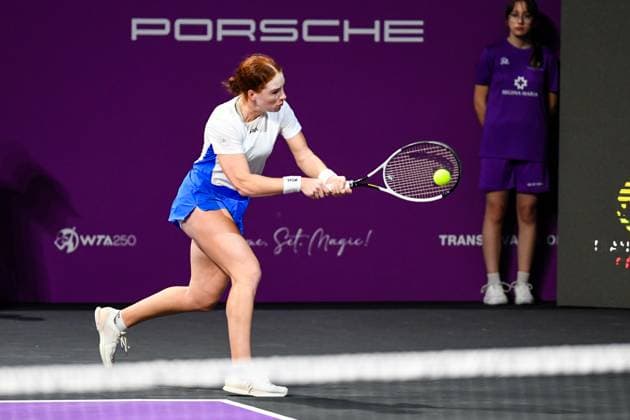 Transylvania Open - WTA, Tennis Damen 250 Tournament Ella Seidel competes during the first qualifiers day of the Transylvania Open 2025, a WTA250 Tournament, at BT Arena in Cluj-Napoca, Romania, on February 2, 2025 Cluj-Napoca Romania  Copyright: xFlaviuxBuboix originalFilename:buboi-notitle250202_npM1i.jpg