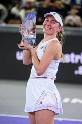TENNIS - WTA, Tennis Damen Upper Austria Ladies Linz LINZ,AUSTRIA,02.FEB.25 - TENNIS - WTA Tour, Upper Austria Ladies Linz. Image shows Ekaterina Alexandrova (RUS).  GEPAxpictures xChristianxMoser